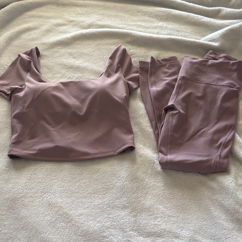 lululemon athletica Mauve Leggings and Top Set